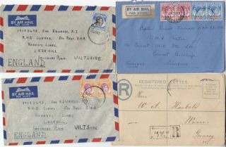 Singapore 1892 Rpse To Germany (stamp Missing) 1947/9 3x Commercial Covers To Uk