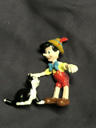 Vtg Applause Disney Pinocchio & Figaro Cat Plastic Pvc Toy Cake Topper Figure 3”