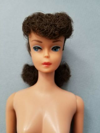Vintage 1963 1964 Brunette Ponytail Barbie Doll Mattel,