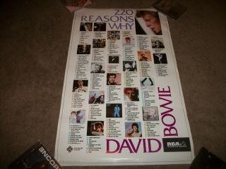 David Bowie 220 Reasons Why Promo Poster - Orig.  1984 Store Display 17 X 28.  5