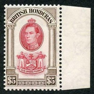British Honduras Sg161 1938 5 Dollar U/m (toned) Cat 60 Pounds