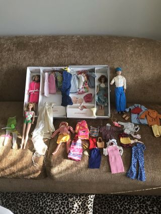 Vintage Mattel Barbie And Ken 1960’s Case Dolls Clothing Huge Owner