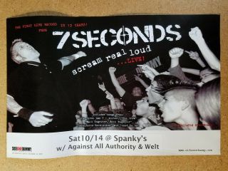 7 Seconds,  Against All Authority,  Welt 2000 Tour Poster (17 " X 11 ") (cb)