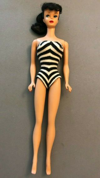 1961 Brunette Ponytail 5 Vintage Barbie Doll 60 