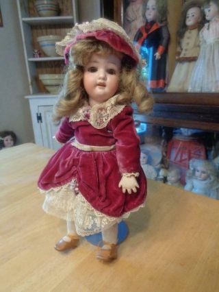 Antique Heubach Koppelsdorf Doll Loose Stringing 12 " Pretty Outfit