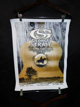 George Strait The Cowboy Rides Away Concert Poster Tacoma Wa April 12 2014