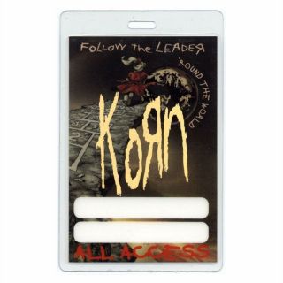Korn Authentic 1998 Concert Laminated Backstage Pass Follow The Leader Tour Aa