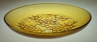 Amber Carnival Glass Grape & Leaves Design Luncheon Plate 8 - 7/8 " Wide Sa228
