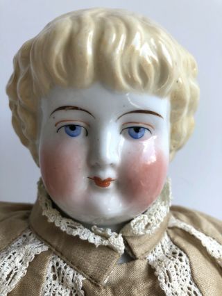 Antique German 20” Blonde China Head Highland Mary (?) Doll