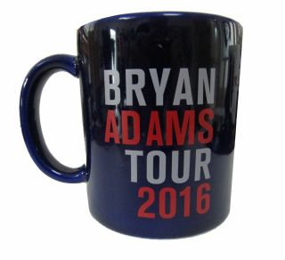 Bryan Adams Get Up Tour 2016 Navy Blue Tea Ceramic Coffee Mug Official Rare