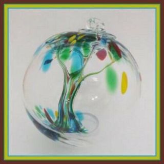 Hanging Glass Ball 4 " Diameter " Summer Tree " Witch Ball (1) 109