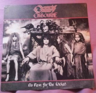 Vintage Ozzy Osborne No Rest For The Wicked 12 " ×12 " 2 - Sided Poster Flat