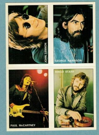 1975 Beatles Lennon Panini Rock Music Pop Stars Mini Poster Sticker Nr