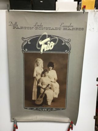 Dolly Parton Linda Ronstadt Emmylou Harris “trio” Promo Poster 23”x31”