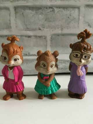 Mcdonalds Happy Meal Toys Alvin And The Chipmunks Chipettes Figurines Set Of 3