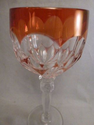 Hofbauer ECHT BLEIKRISTALL STEMMED Lead Crystal WINE GLASS - Germany cut to clear 2