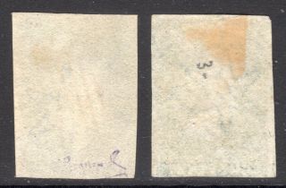 CEYLON 1857 - 59 QV 1d blue shades wmk Star imperf,  SG 2 cat £90 2