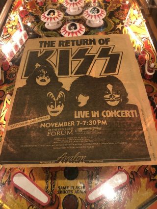 Rare Kiss Newspaper Show Bill - Vintage 1979 - At The Forum - Inglewood Ca