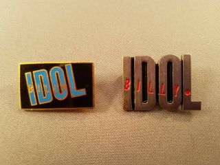 2 Metal Lapel Billy Idol Pins From The 80 