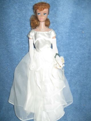 Vintage Ponytail Barbie Doll Titian Red Hair Wearing Brides Dream