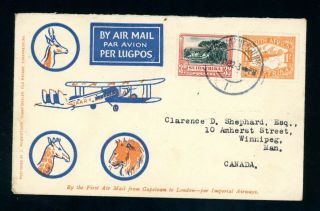 South Africa 1932 Air Mail Cover To Canada (jy662)