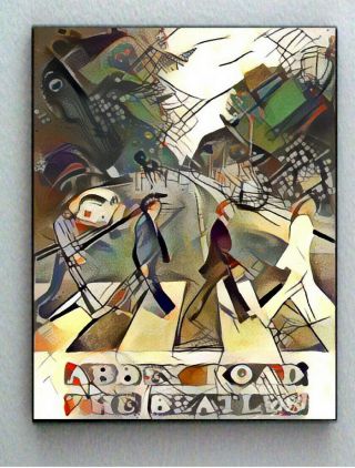 Framed Abstract The Beatles Abbey Road 8.  5x11 Art Print Limited Ed.  W/signed