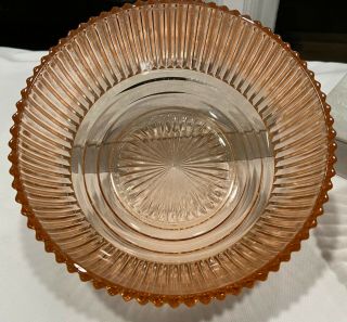 Vintage Anchor Hocking QUEEN MARY Pink Depression Glass Set of Bowls - 2 3