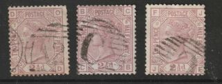 Gb Abroad In Constantinople C 1876 - 79 2½d Rosy - Mauve Plates 7,  8,  10 Z7