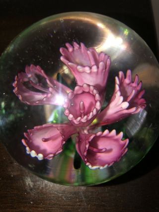 Dynasty Gallery Heirloom Collectible Glass Paperweight - Pink Flower