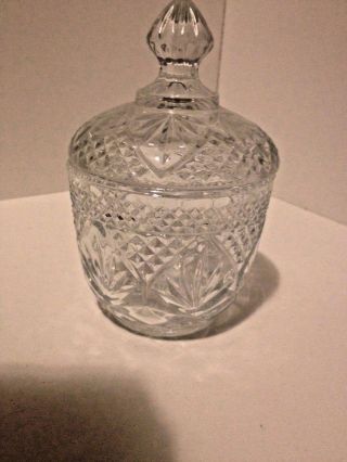 Vintage Clear Cut Glass Candy Jar With Apothecary Lid Wedding Supplies