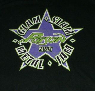 Poison Crew Only T Shirt L Bret Michaels C.  C.  Deville Glam Hair Metal 2001