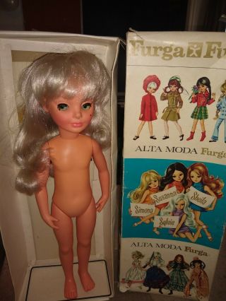 Vtg 1960s Furga Italy Alta Moda 17 " Simona Doll,  Stand