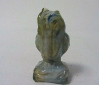 Boyd Art Glass Owl 45 December Swirl Solid Glass Figurine Uranium