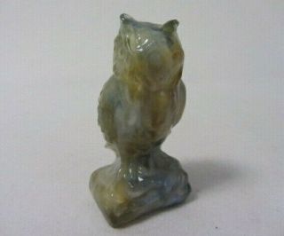 Boyd Art Glass Owl 45 December Swirl Solid Glass Figurine Uranium B In Diamond