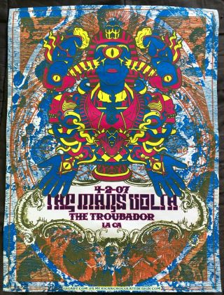 Mars Volta 4/2/07 Silk Screened Poster Never Hung 17x23 Troubadour Los Angeles