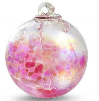 Witch Ball Hand Blown Art Glass Witchball Pink 4 Inch