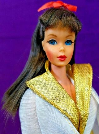 Nm Gorgeous Vintage Mod Tnt Barbie Brunette Orig Ss Tagged Of No Fade Green Bin