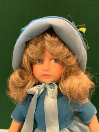 Vintage Lenci Painted Felt Doll From 1979 - “colette” With Certificate Of Auth.