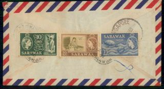 Mayfairstamps Sarawak 1960 Tri Franked Airmail Cover Wwf47559