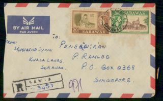 Mayfairstamps Sarawak 1961 Lawas Registered Airmail Cover Wwf47569