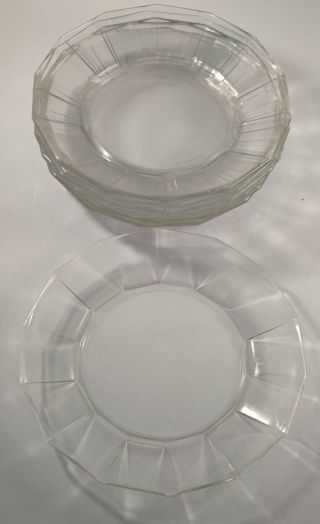 Bormioli Rocco Oxford Pattern Glass Set Of 6 Luncheon Plates Made In Italy 7.  25 "