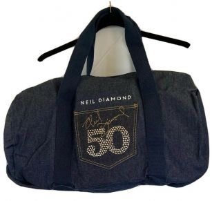 Neil Diamond 50th Year Anniversary World Tour Denim Duffle Bag Large