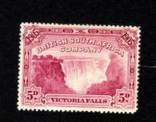 Rhodesia B.  S.  A.  Company 1905 Sg96 5d Claret Lightly Mounted Cat £42