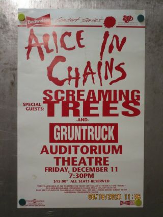 Alice In Chains/screaming Trees Vtg Vintage Flyer Poster Denver,  Co.  1992