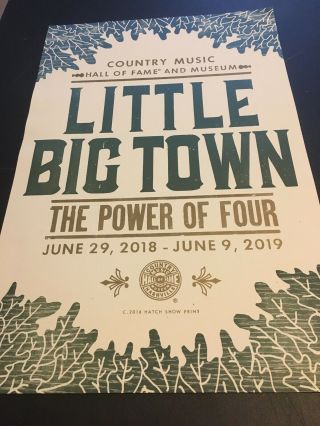 Little Big Town - Hatch Show Print - Country Music Hall Of Fame Poster 21x13.  75