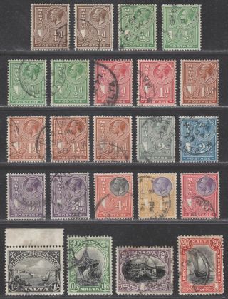 Malta 1926 - 27 King George V Postage Set To 2sh6d Sg157 - 169