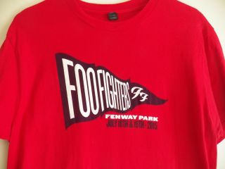 The Foo Fighters Fenway Park Boston July 2015 Concert Tour Large T - Shirt Red Sox
