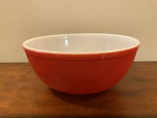 Vintage Pyrex 10 1/2” Red Mixing Bowl