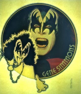 Kiss Glitter Gene Round Solo Aucoin Vintage Retro Tshirt Transfer Print,  Nos