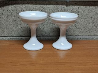 Westmoreland Glass White Milk Glass Candle Holder Pedestals